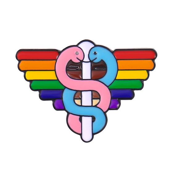 Medical Caduceus Symbol LGBTQ Enamel Pins 326-1 - Picture 1 of 1